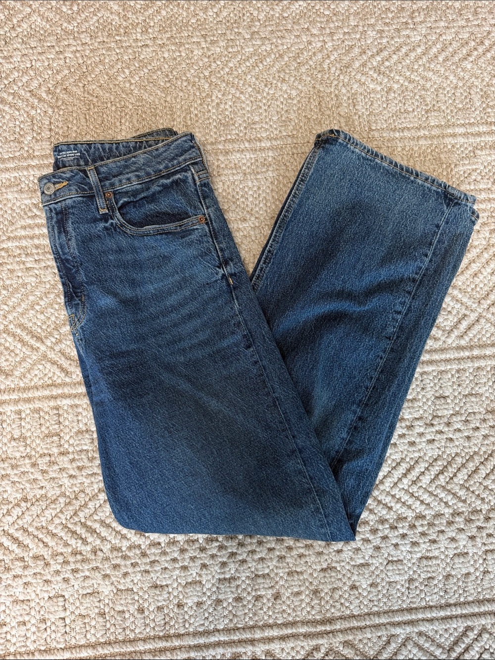 Old Navy Extra High-Rise Wide Leg Women's Jeans - Dark Blue - Size 10